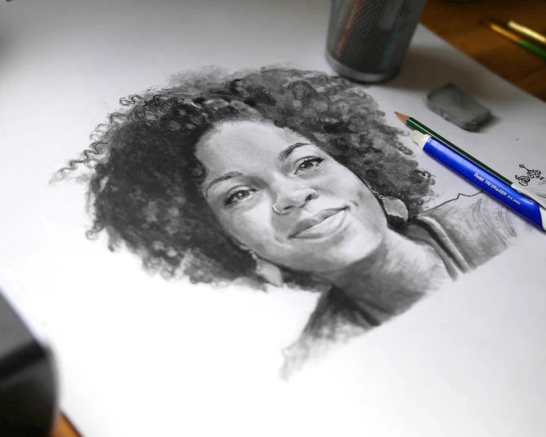 Custom Charcoal Drawing from Photo, Hand Drawn Portrait for Couple, Charcoal Drawing of Family, Portrait Gift for Mom, Original Drawing Art